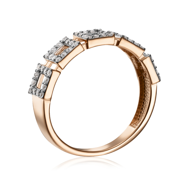 Золота каблучка з фіанітами. Артикул 18401/01/1/1