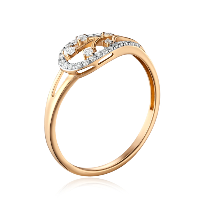 Золота каблучка з фіанітами. Артикул 18407/01/1/117