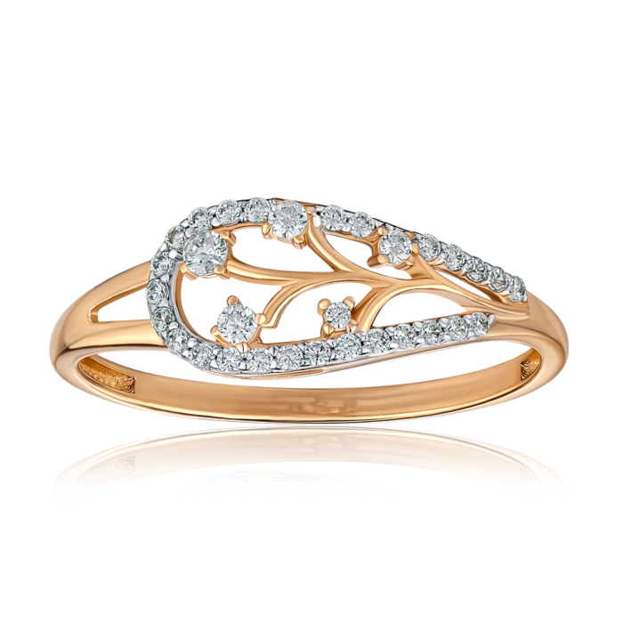 Золота каблучка з фіанітами. Артикул 18407/01/1/117