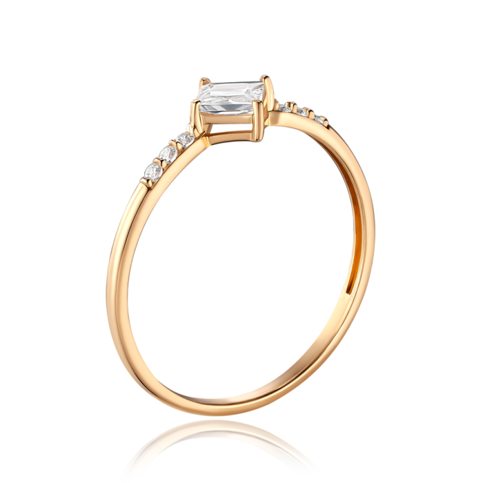 Золотое кольцо с фианитами. Артикул 18408/01/0/2680