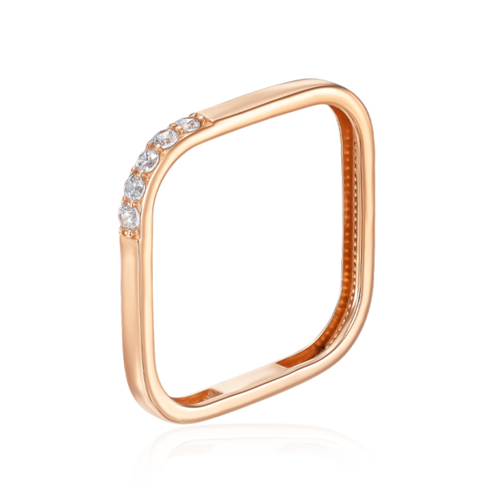 Золотое кольцо с фианитами. Артикул 18416/01/0/46