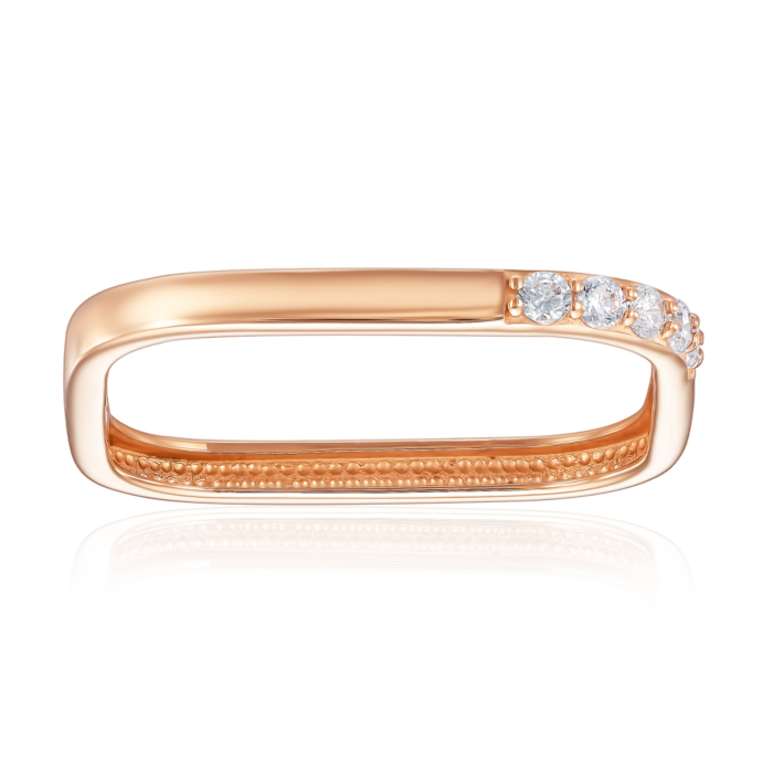 Золотое кольцо с фианитами. Артикул 18416/01/0/46