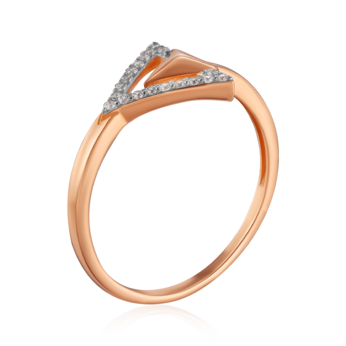 Золотое кольцо с фианитами. Артикул 18421/01/1/1