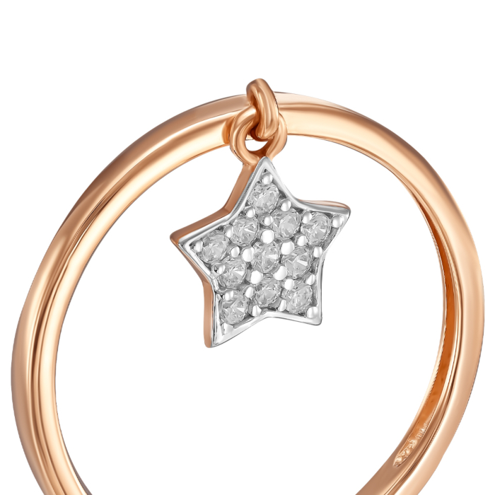 Золота каблучка з фіанітами. Артикул 18426/01/1/13