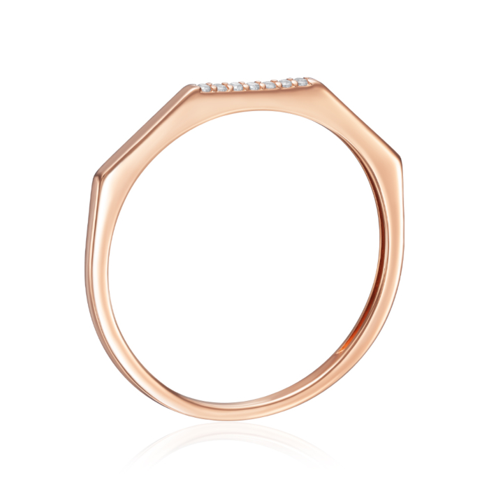Золотое кольцо с фианитами. Артикул 18428/01/0/1