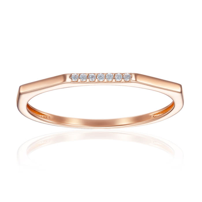 Золотое кольцо с фианитами. Артикул 18428/01/0/1