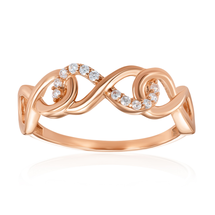 Золота каблучка з фіанітами. Артикул 18431/01/0/13