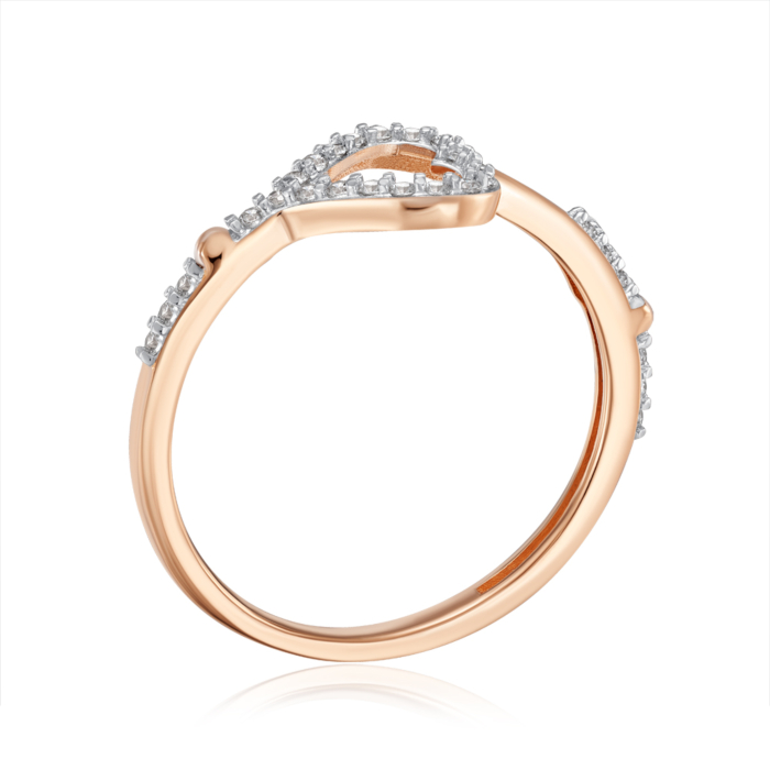 Золотое кольцо с фианитами. Артикул 18433/01/1/1