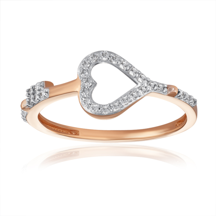 Золотое кольцо с фианитами. Артикул 18433/01/1/1