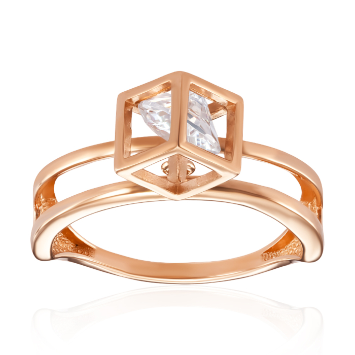 Золотое кольцо с фианитом. Артикул 18443/01/0/25