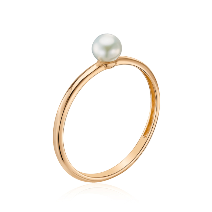 Золотое кольцо с жемчужиной 18448/01/0/2154