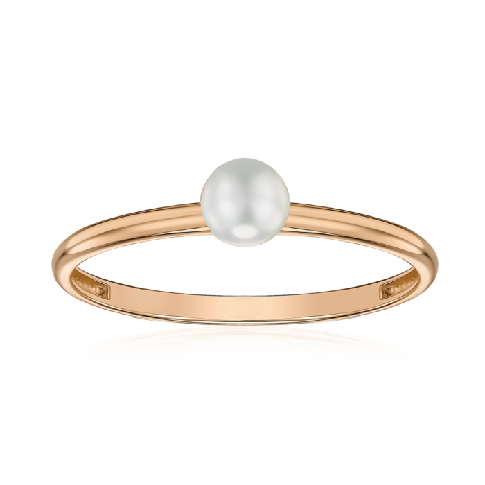 Золотое кольцо с жемчужиной 18448/01/0/2154