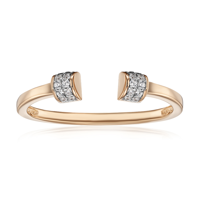 Золота каблучка з фіанітами. Артикул 18456/01/1/1