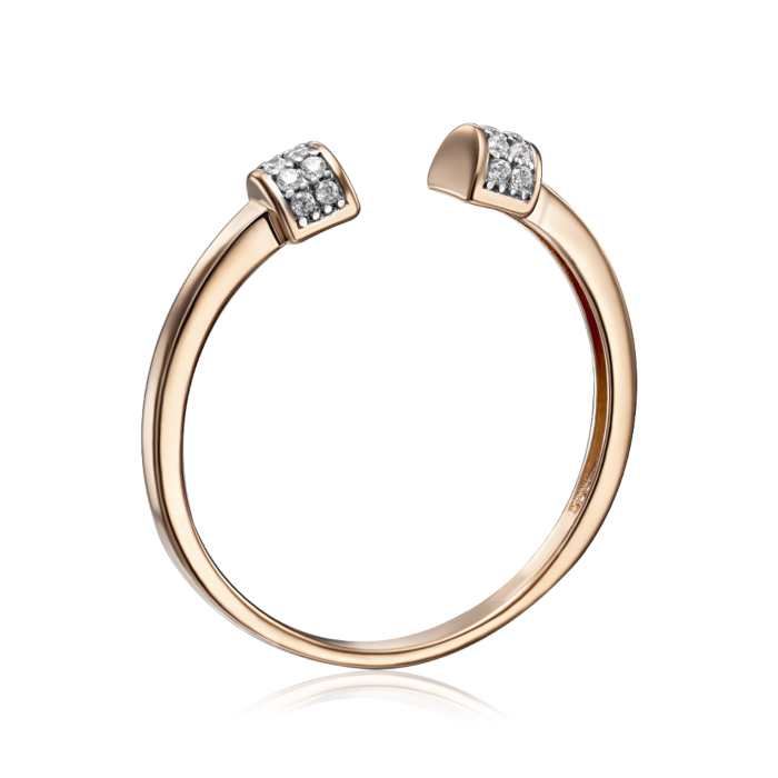 Золота каблучка з фіанітами. Артикул 18456/01/1/1