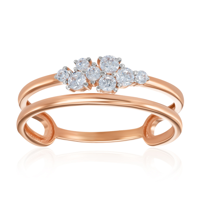 Золота каблучка з фіанітами. Артикул 18458/01/1/3063