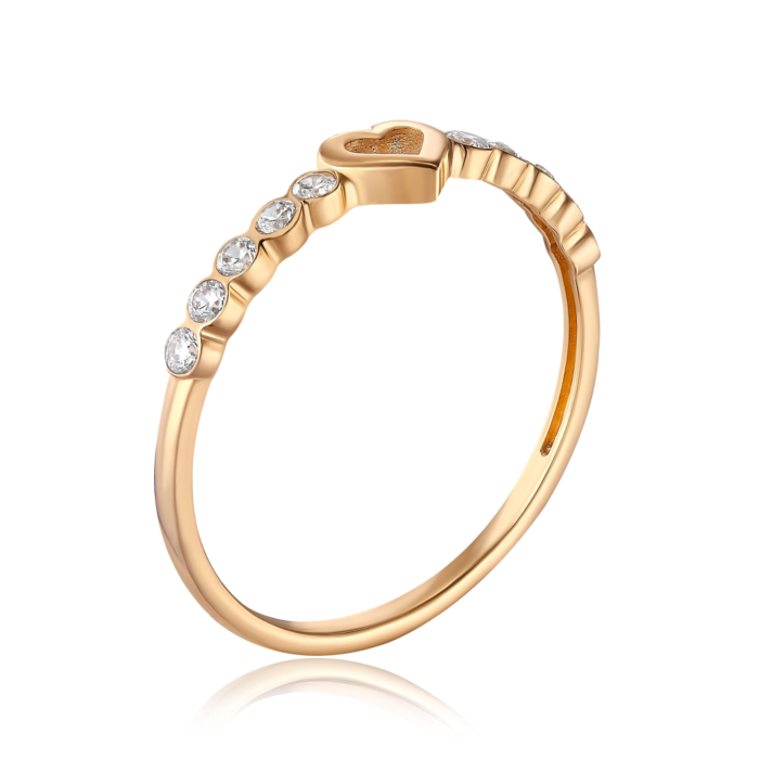 Золотое кольцо с фианитами. Артикул 18472/01/0/46