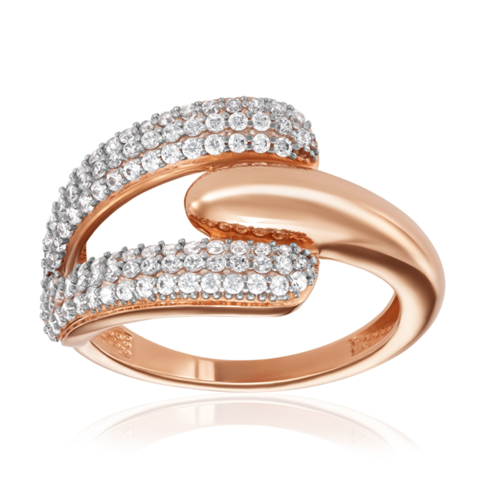 Золота каблучка з фіанітами. Артикул 18473/01/1/1