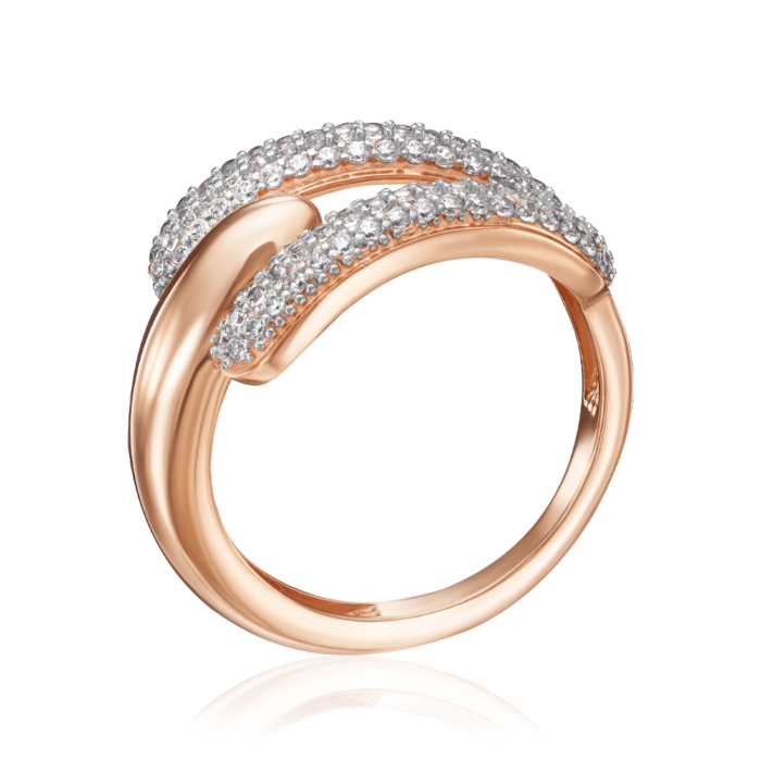 Золота каблучка з фіанітами. Артикул 18473/01/1/1