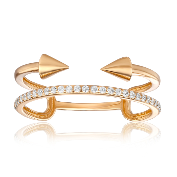 Золота каблучка з фіанітами. Артикул 18474/01/0/1