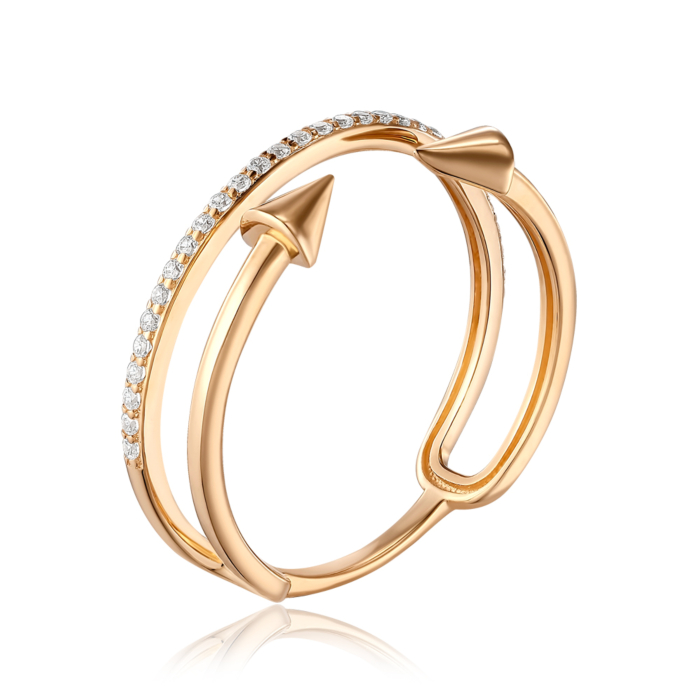 Золота каблучка з фіанітами. Артикул 18474/01/0/1