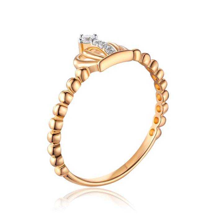 Золотое кольцо с фианитами. Артикул 18477/01/1/161