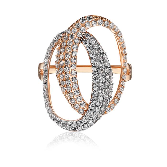 Золота каблучка з фіанітами. Артикул 18481/01/1/13