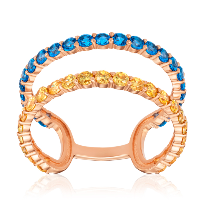 Золота каблучка з фіанітами. Артикул 18509/01/0/4475