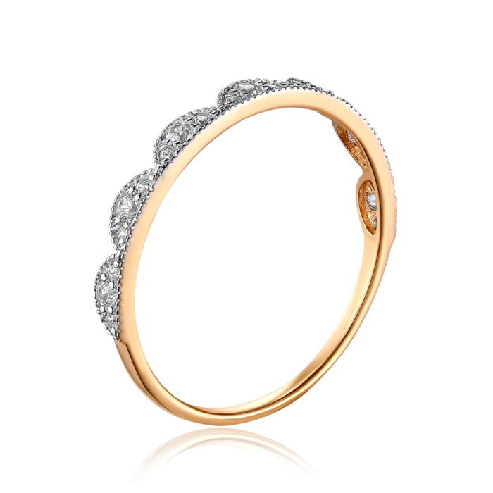 Золота каблучка з фіанітами. Артикул 18528/01/1/79