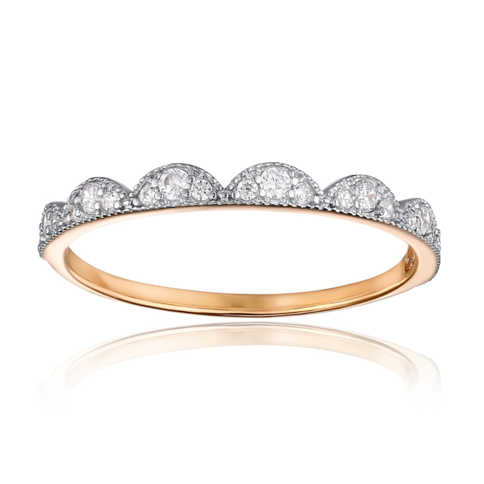 Золота каблучка з фіанітами. Артикул 18528/01/1/79