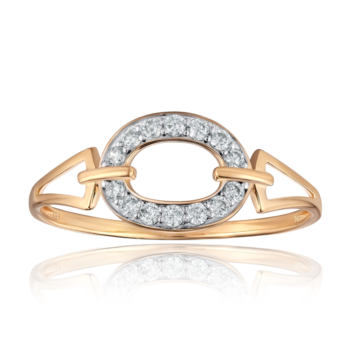 Золотое кольцо с фианитами. Артикул 18530/01/1/3