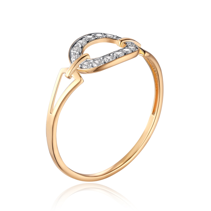 Золотое кольцо с фианитами. Артикул 18530/01/1/3