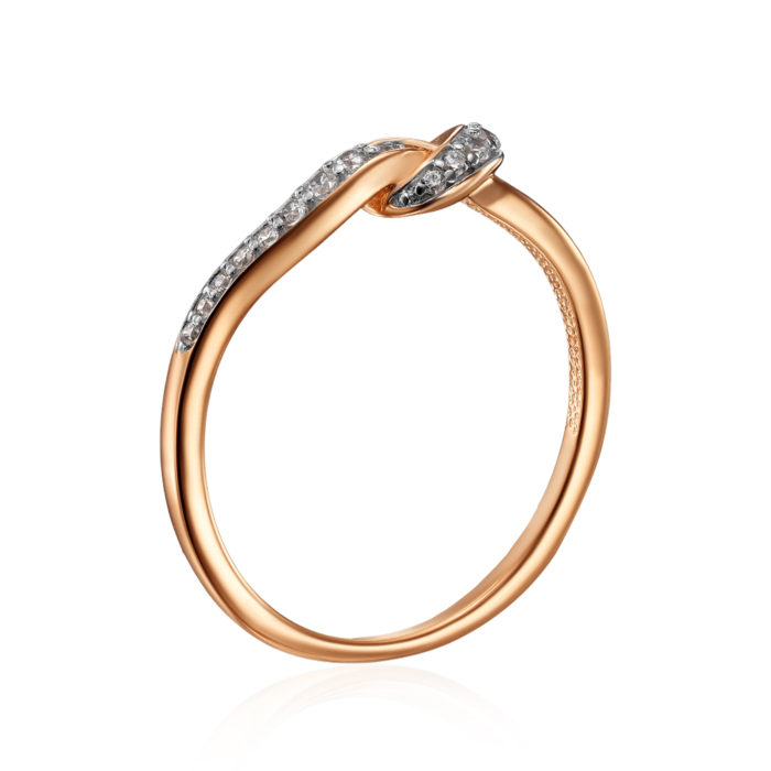 Золота каблучка з фіанітами. Артикул 18539/01/1/601