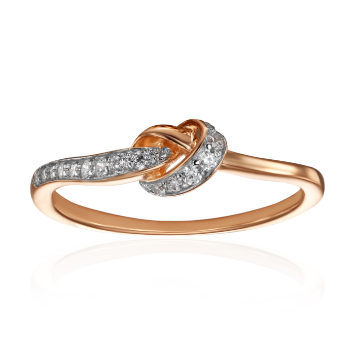 Золота каблучка з фіанітами. Артикул 18539/01/1/601