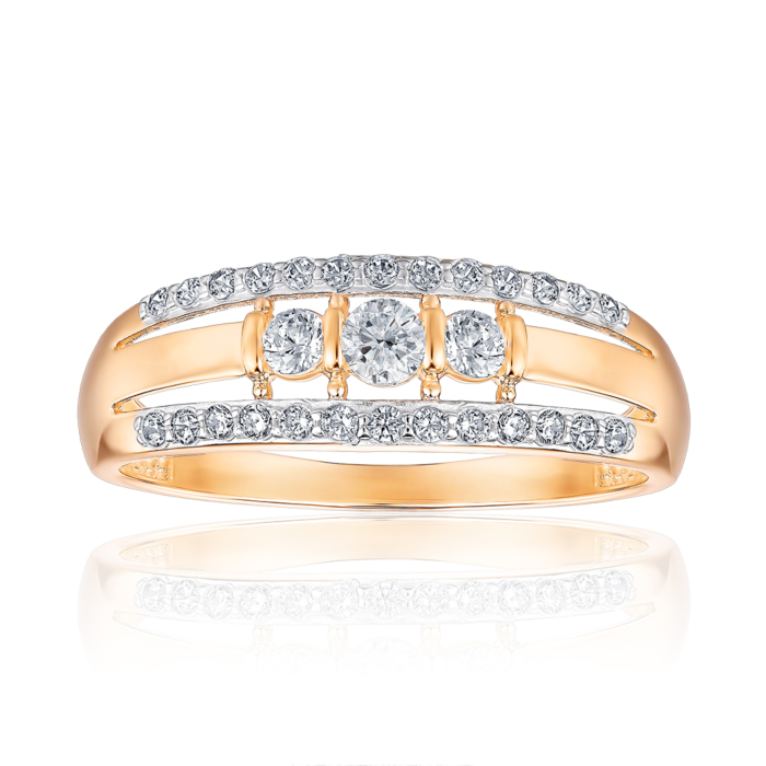 Золота каблучка з фіанітами 18541/01/1/4543