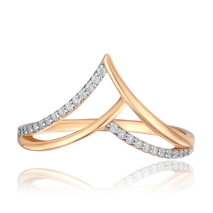 Золотое кольцо с фианитами. Артикул 18542/01/1/1