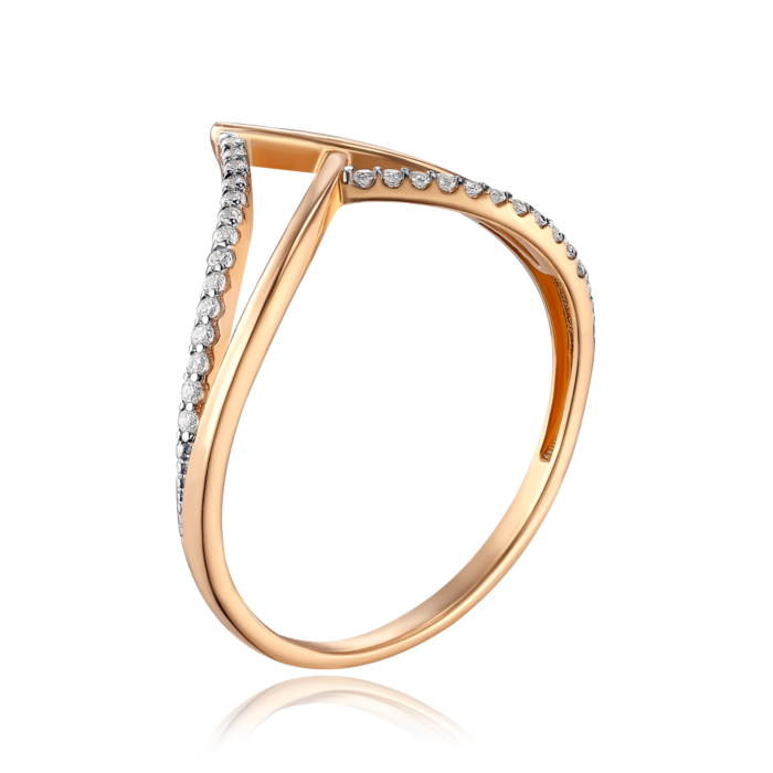 Золотое кольцо с фианитами. Артикул 18542/01/1/1