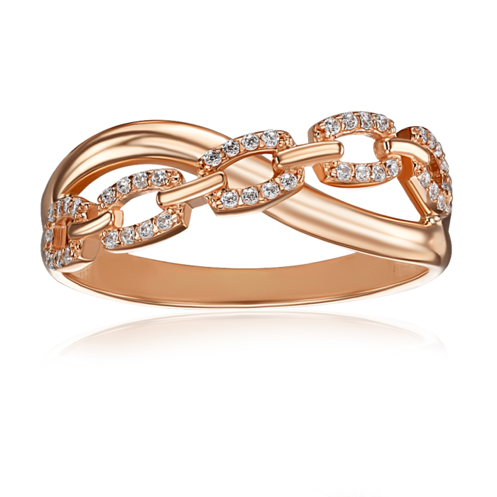 Золота каблучка з фіанітами. Артикул 18563/01/0/42