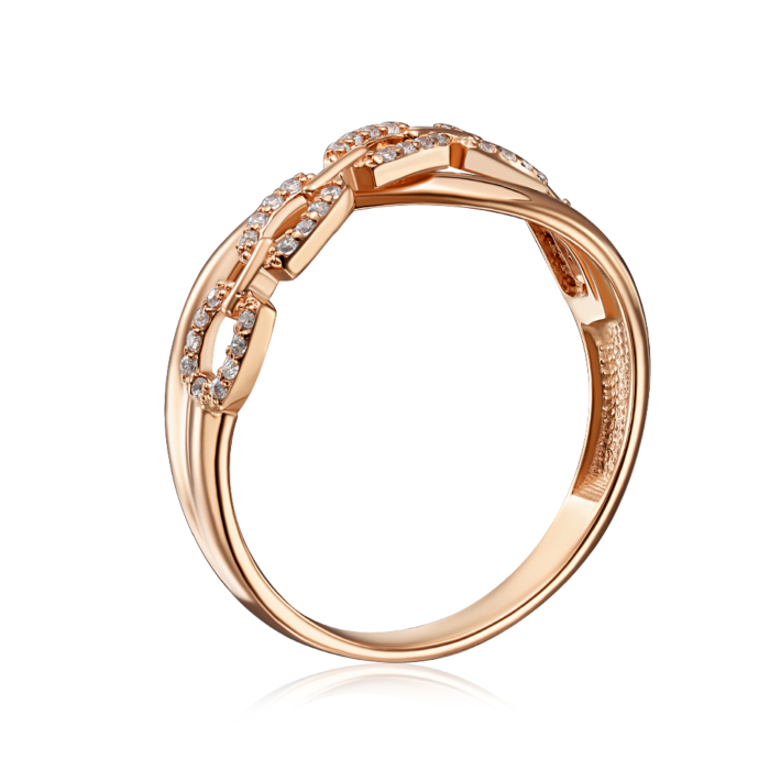 Золота каблучка з фіанітами. Артикул 18563/01/0/42