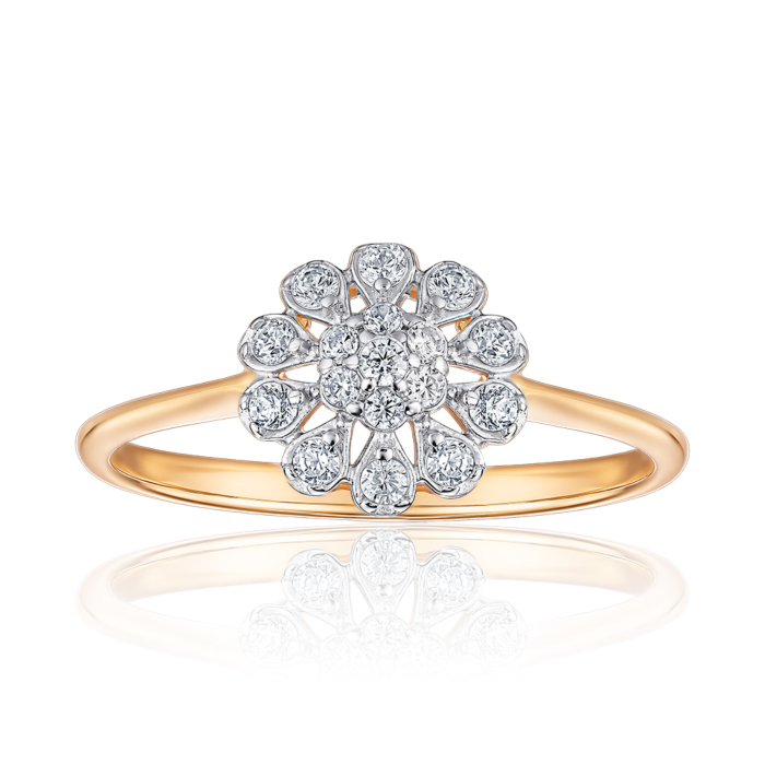 Золота каблучка з фіанітами 18566/01/1/43