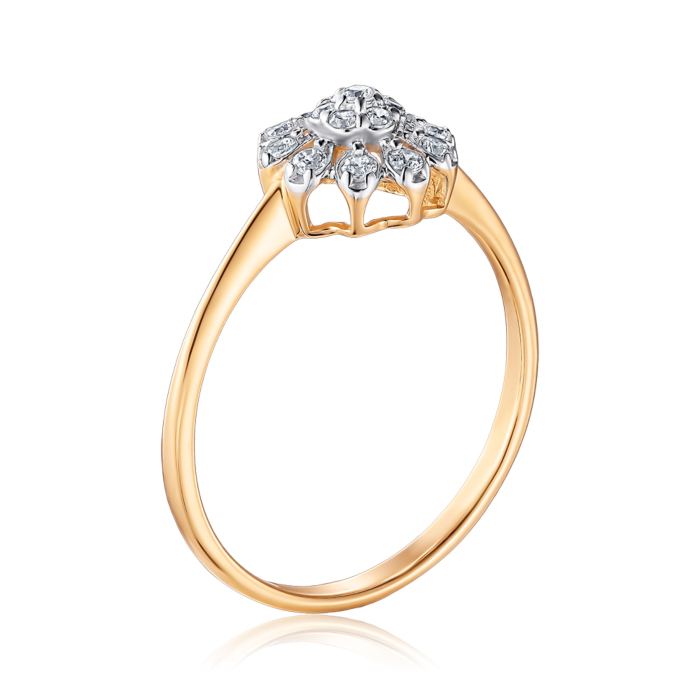 Золота каблучка з фіанітами 18566/01/1/43