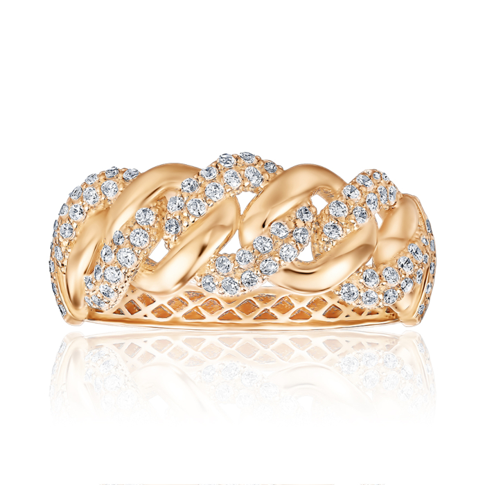 Золота каблучка з фіанітами 18571/01/0/323