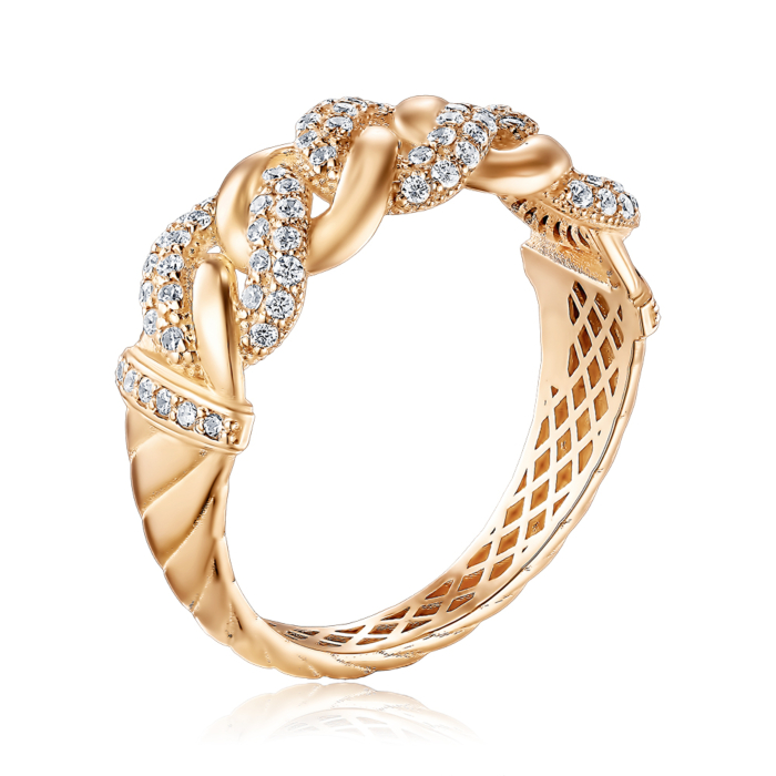 Золота каблучка з фіанітами 18571/01/0/323