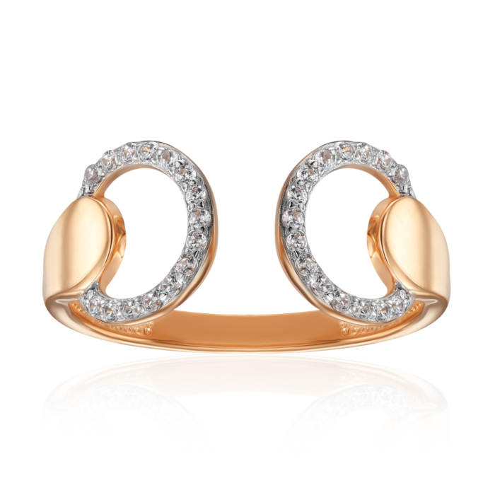 Золотое кольцо с фианитами. Артикул 18578/01/1/1