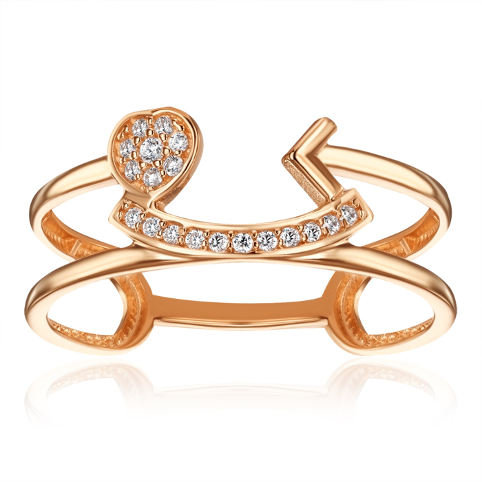 Золота каблучка з фіанітами. Артикул 18580/01/0/36