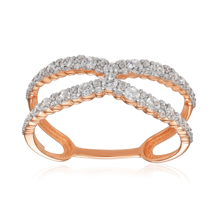 Золотое кольцо с фианитами. Артикул 18582/01/1/150