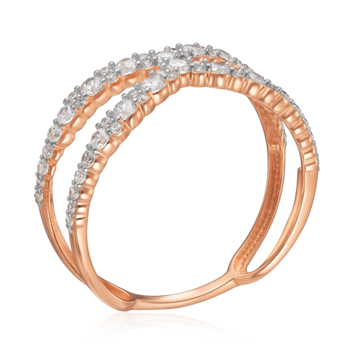 Золотое кольцо с фианитами. Артикул 18582/01/1/150