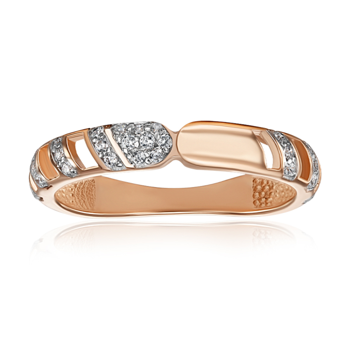 Золотое кольцо с фианитами. Артикул 18588/01/1/1