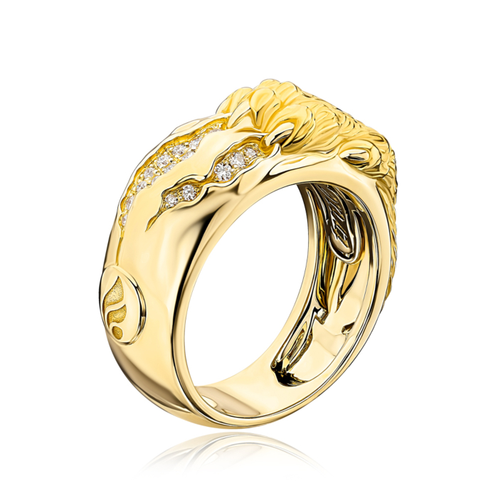 Каблучка з жовтого золота Magerit з діамантами. Артикул 1859.1/05/0/10772