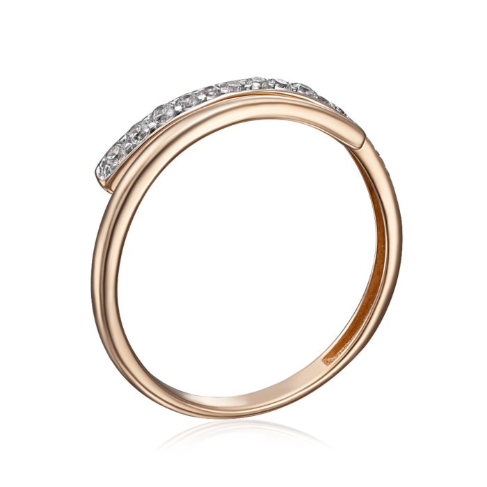 Золотое кольцо с фианитами. Артикул 18593/01/1/75