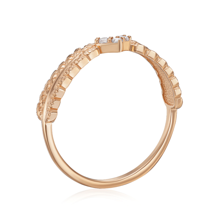 Золота каблучка з фіанітами. Артикул 18596/01/0/3